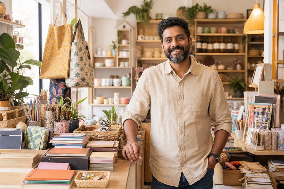 Indian specialty retailer inside a gifts and stationery shop